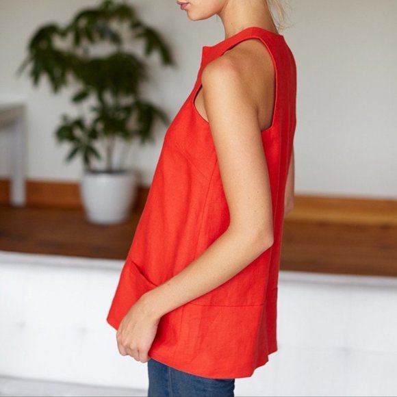 Emerson Fry Linen A line Mod Top Small - Picture 2 of 7